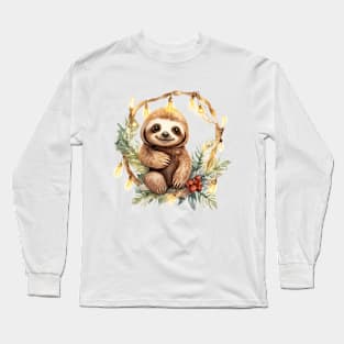 Christmas Sloth Long Sleeve T-Shirt